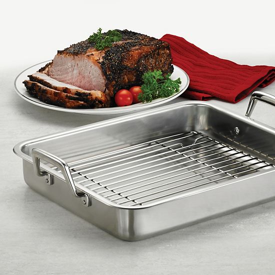 Tramontina Gourmet Prima 18/10 Stainless Steel 15-in. Roaster With Basting Grill