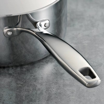 Tramontina Gourmet Tri-Ply Clad 3qt Deep Saute Pan With Lid Silver