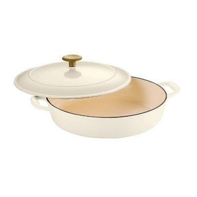 Tramontina 4qt Enameled Cast Iron Covered Braiser - Latte