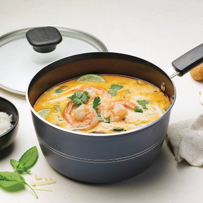 Tramontina 3qt Aluminum Non Stick Covered Sauce Pan - Blue