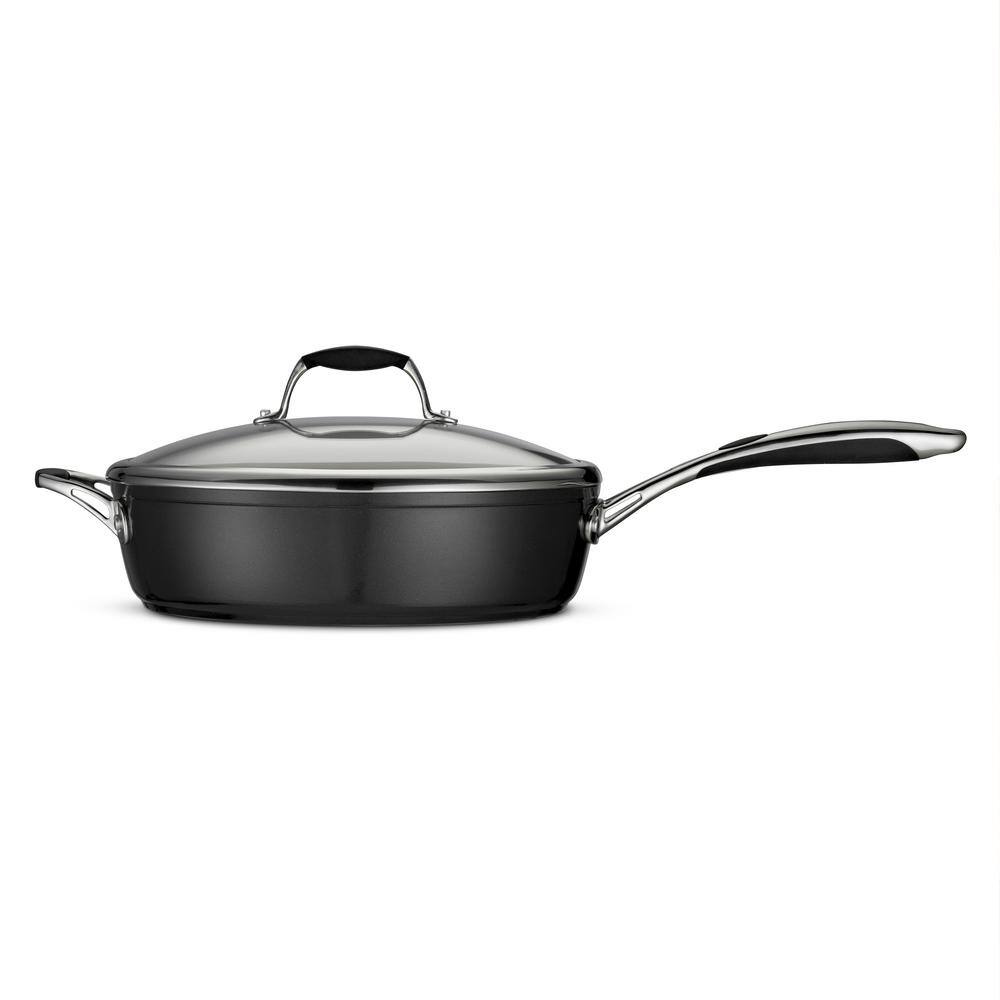 Tramontina Gourmet Ceramica Deluxe 11 In. Aluminum Ceramic Nonstick Skillet In Black With Glass Lid