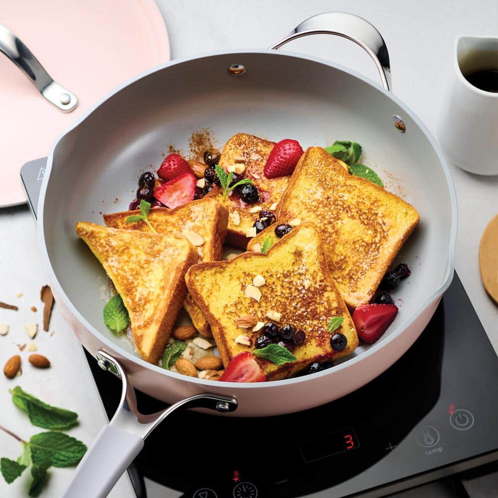 Tramontina All In One Plus Pan 5 Qt. Aluminum Ceramic Nonstick, Blush
