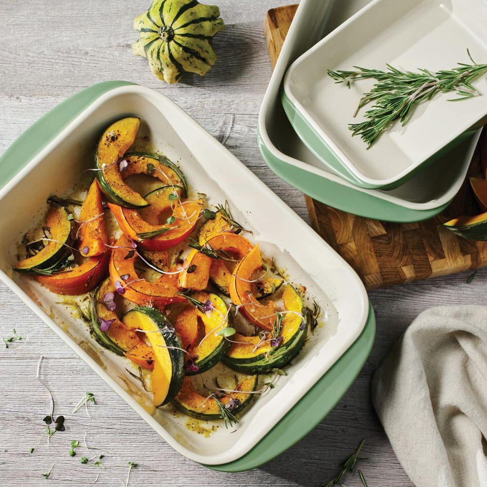 Tramontina Mae 3 Piece Ceramic Porcelain Enamel Bakeware Set-Cactus