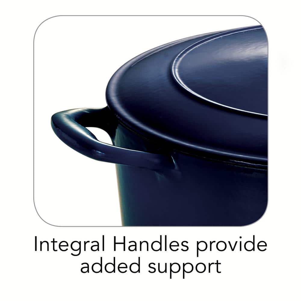Tramontina Gourmet 6.5 Qt. Round Enameled Cast Iron Dutch Oven In Gradated Cobalt With Lid