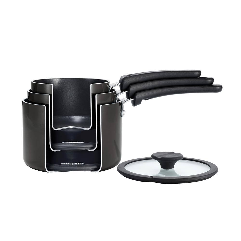 Tramontina 6-Piece Gray Nesting Nonstick Sauce Pan Set