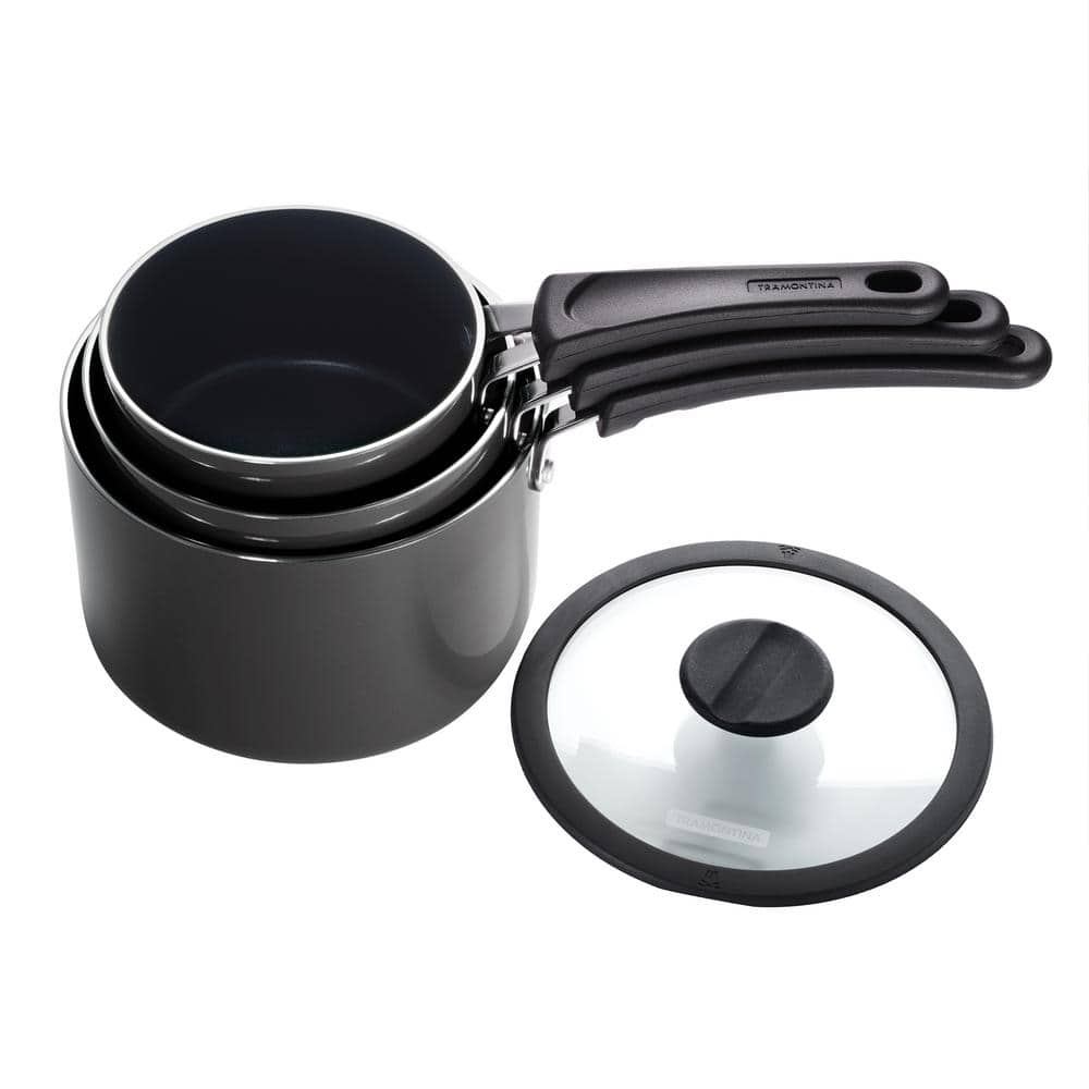 Tramontina 6-Piece Gray Nesting Nonstick Sauce Pan Set