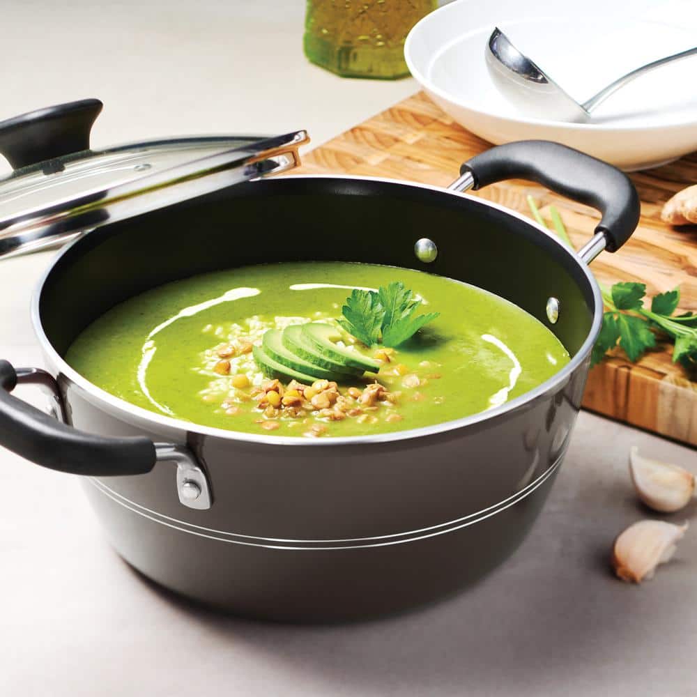 Tramontina Sicilia 4.5 Qt. Aluminum Nonstick Covered Dutch Oven In Hazelnut