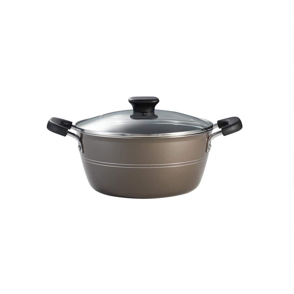 Tramontina Sicilia 4.5 Qt. Aluminum Nonstick Covered Dutch Oven In Hazelnut