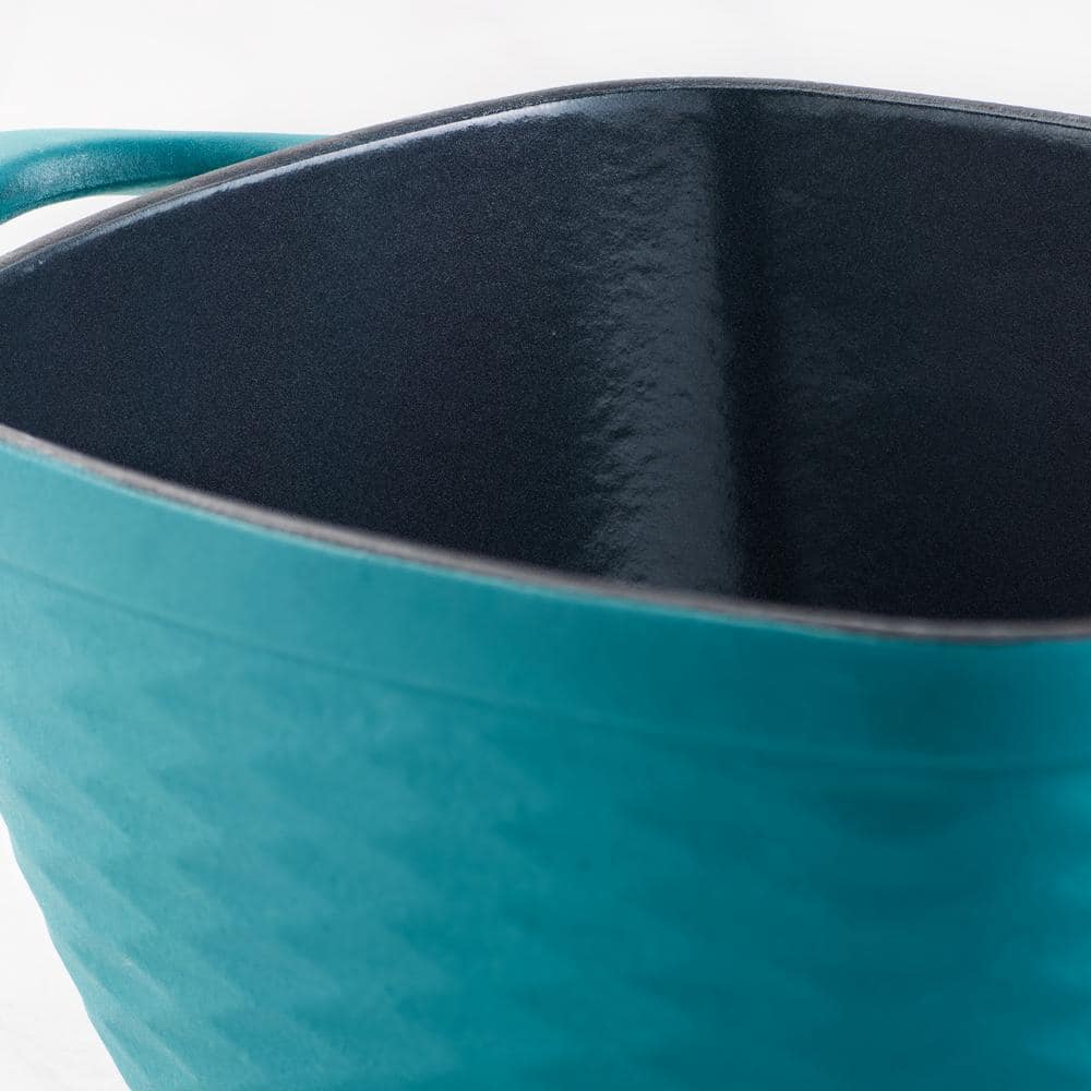 Tramontina Prisma 7 Qt. Enameled Cast Iron Covered Square Dutch Oven - Matte Teal