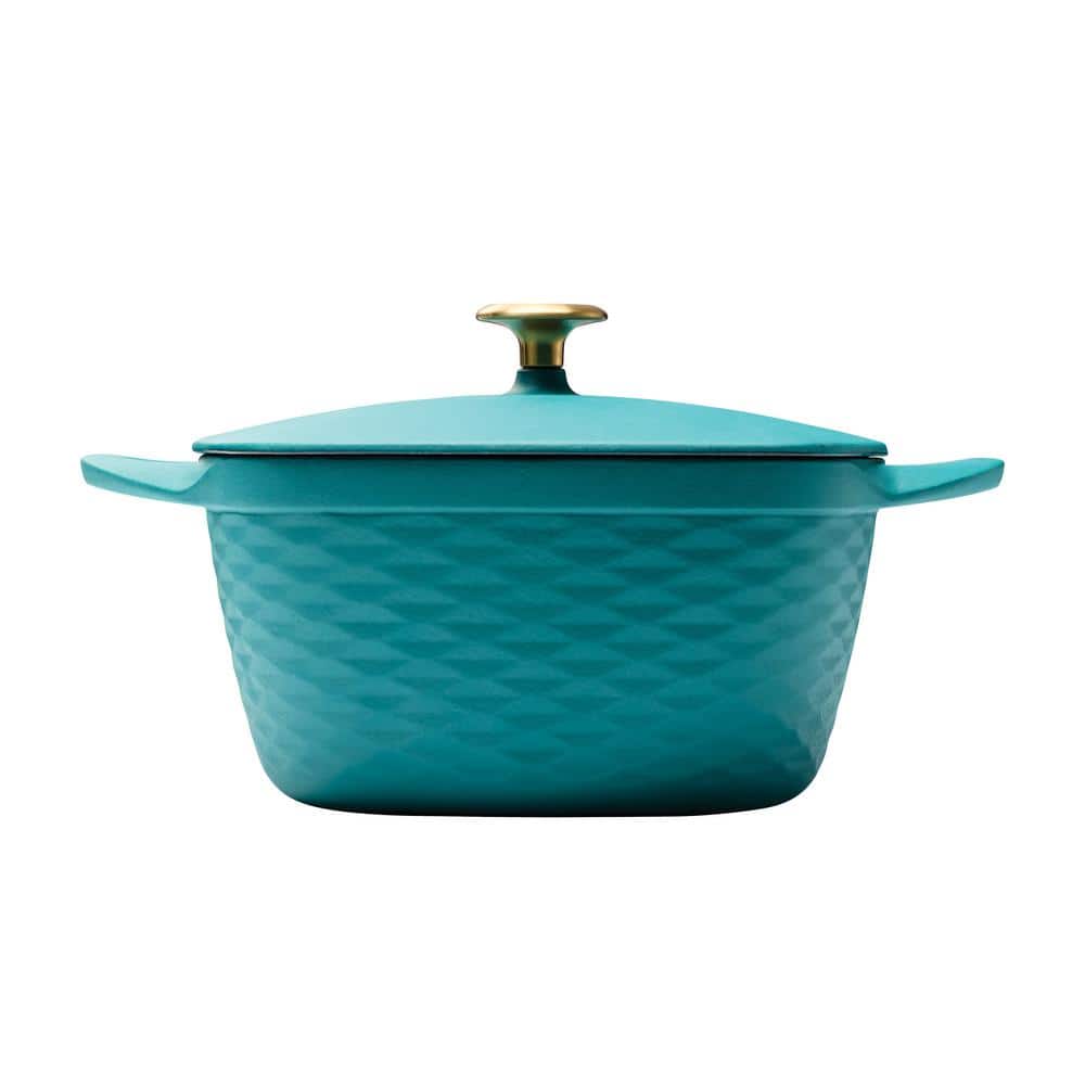 Tramontina Prisma 7 Qt. Enameled Cast Iron Covered Square Dutch Oven - Matte Teal
