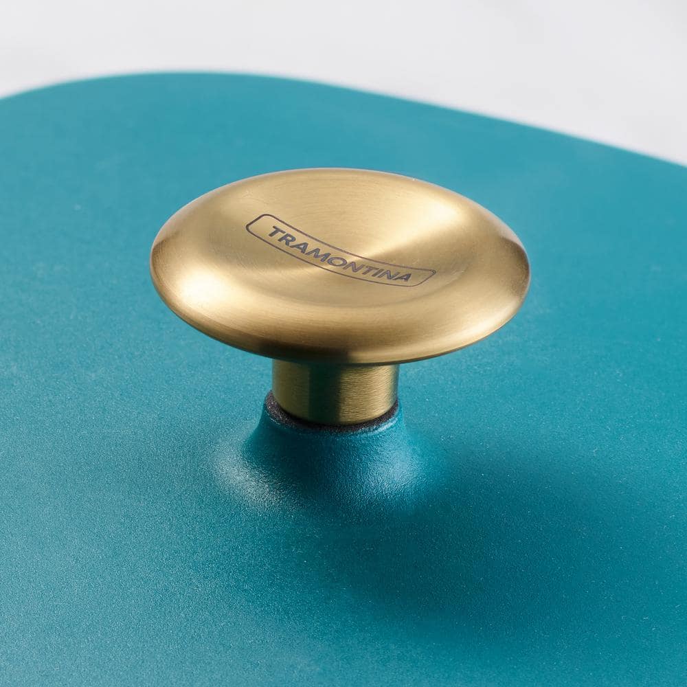 Tramontina Prisma 7 Qt. Enameled Cast Iron Covered Square Dutch Oven - Matte Teal