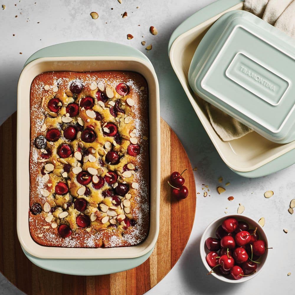 Tramontina Mae 3 Piece Ceramic Porcelain Enamel Bakeware Set-Mint