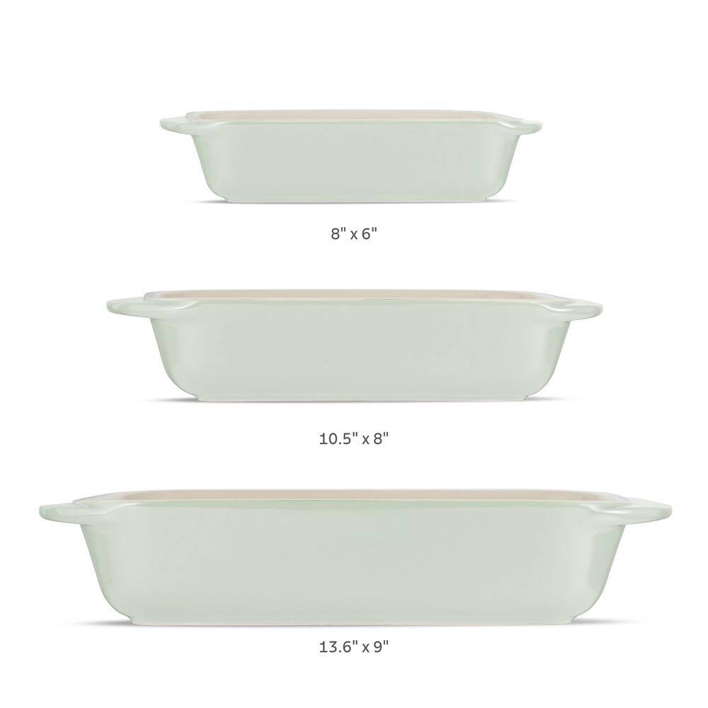 Tramontina Mae 3 Piece Ceramic Porcelain Enamel Bakeware Set-Mint