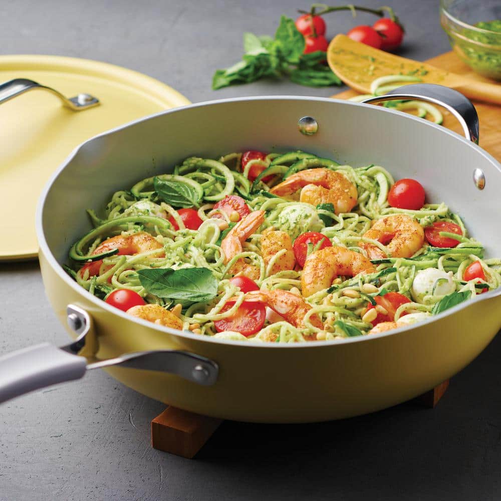 Tramontina All In One Plus Pan 5 Qt. Aluminum Ceramic Nonstick, Mustard
