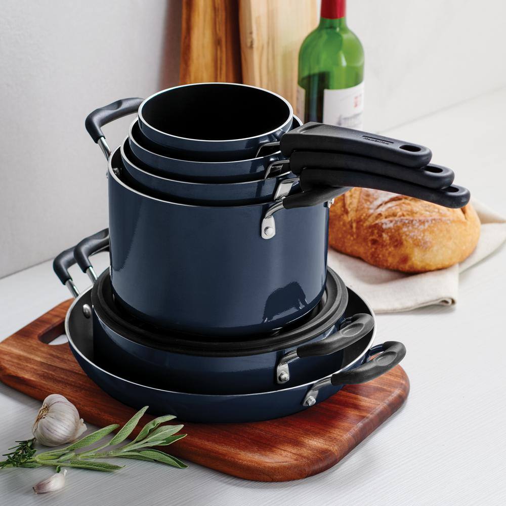 Tramontina 11-Piece Nesting Aluminum Nonstick Cookware Set In Navy