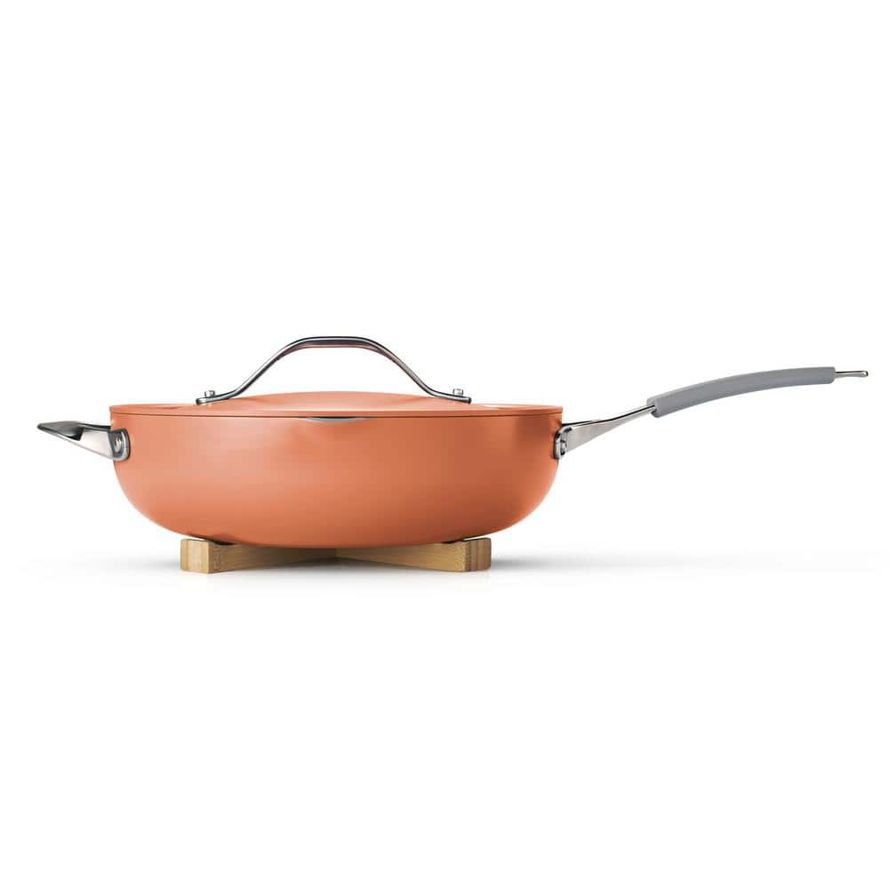 Tramontina All In One Plus Pan 5 Qt. Aluminum Ceramic Nonstick, Persimmon