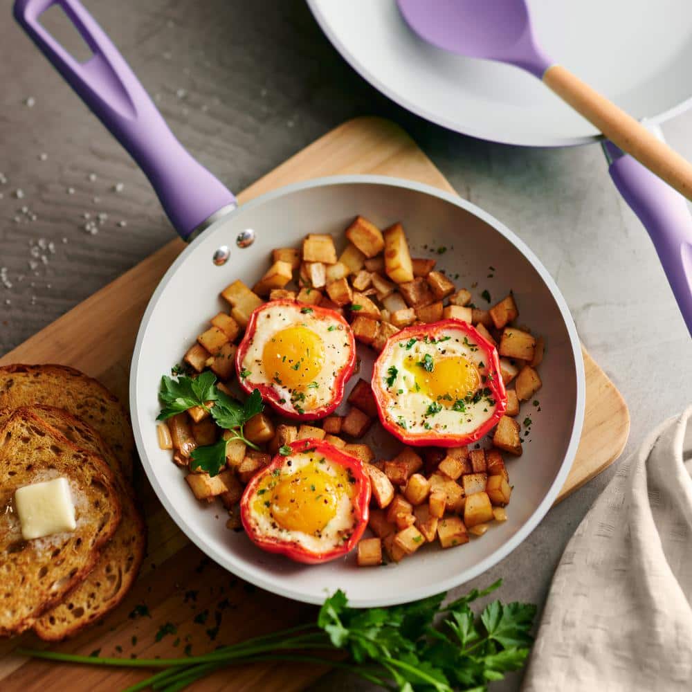Tramontina Solara 2-Piece Purple Aluminum Induction Frying Pan Set