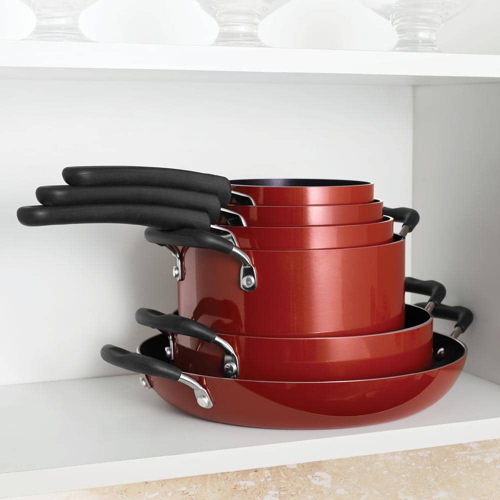 Tramontina 11-Piece Nesting Aluminum Nonstick Cookware Set In Red