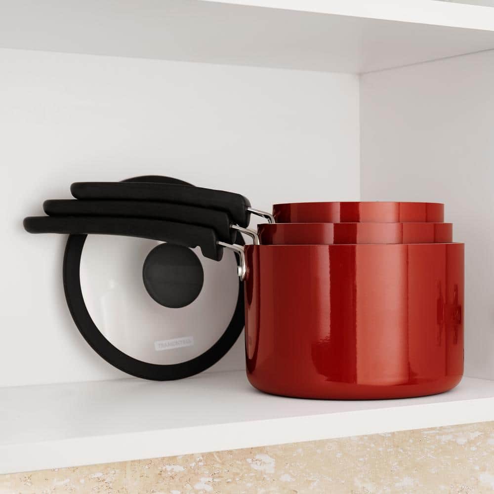 Tramontina 6-Piece Red Nesting Nonstick Sauce Pan Set