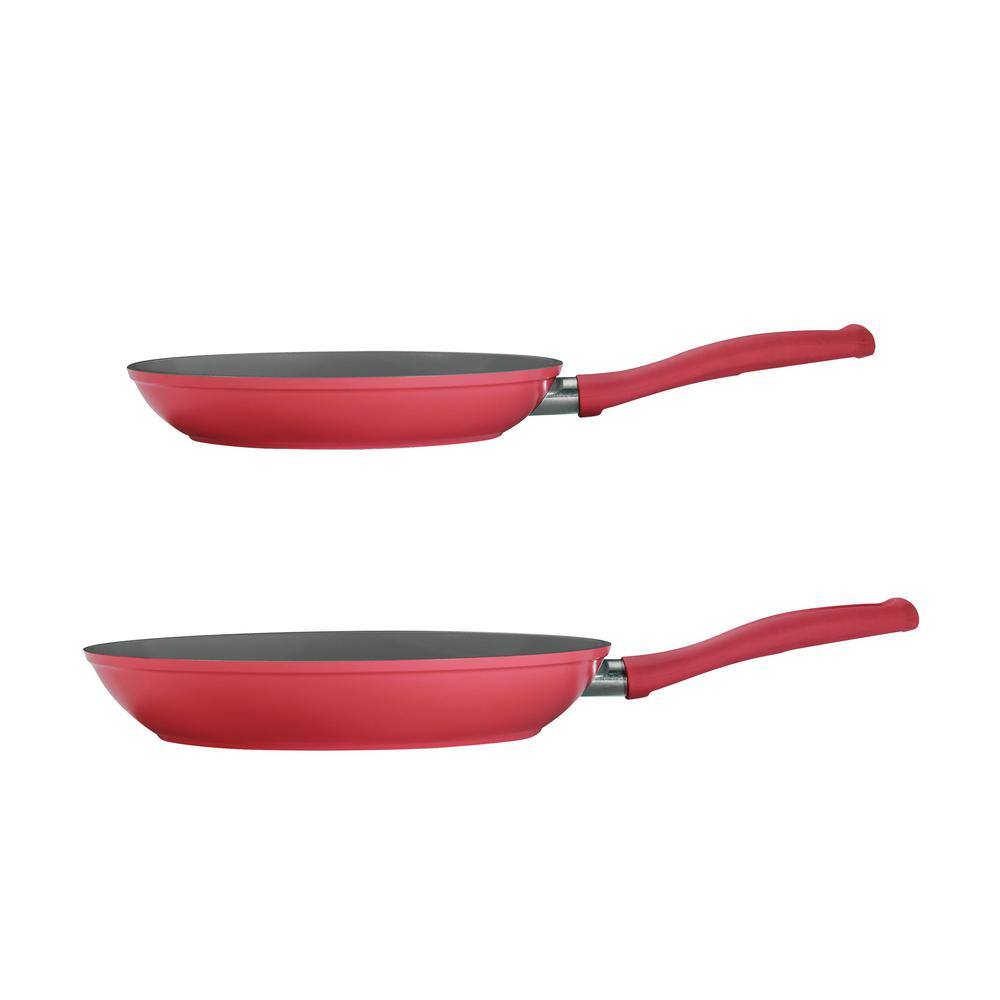 Tramontina Solara 2-Piece Red Aluminum Induction Frying Pan Set