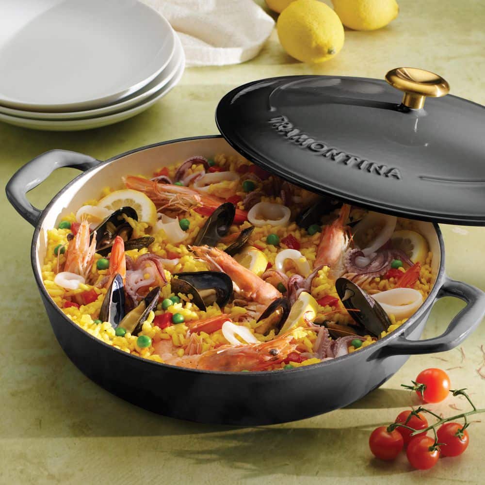 Tramontina Bestow 4 Qt. Enameled Covered Cast Iron Braiser-Smoke