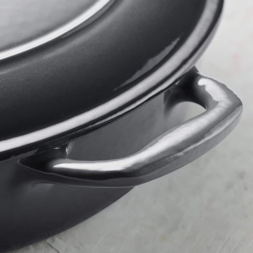 Tramontina Bestow 4 Qt. Enameled Covered Cast Iron Braiser-Smoke
