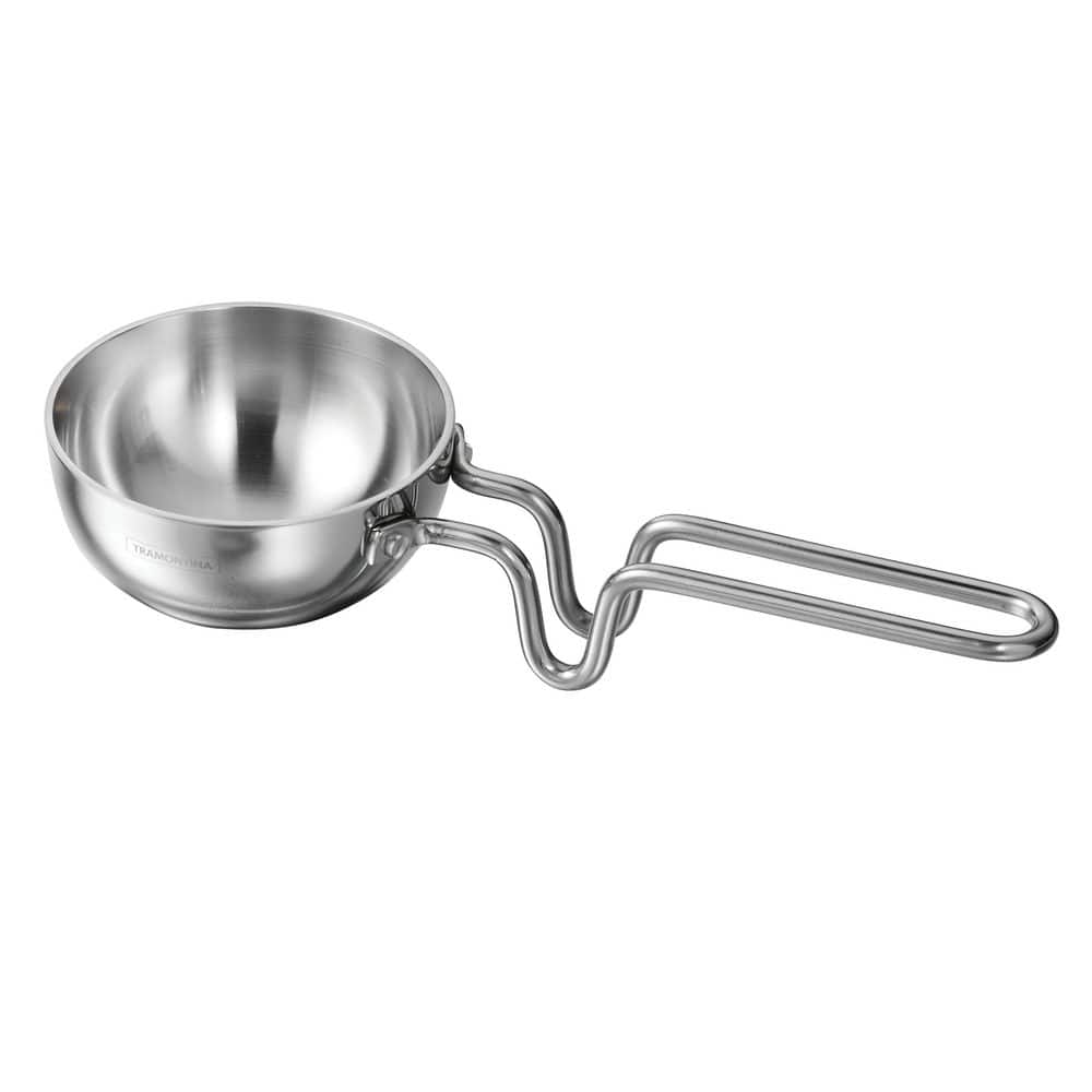 Tramontina Utsava 4 In. Tri-Ply Clad Stainless Steel Tadka Frying Pan With Long Handle