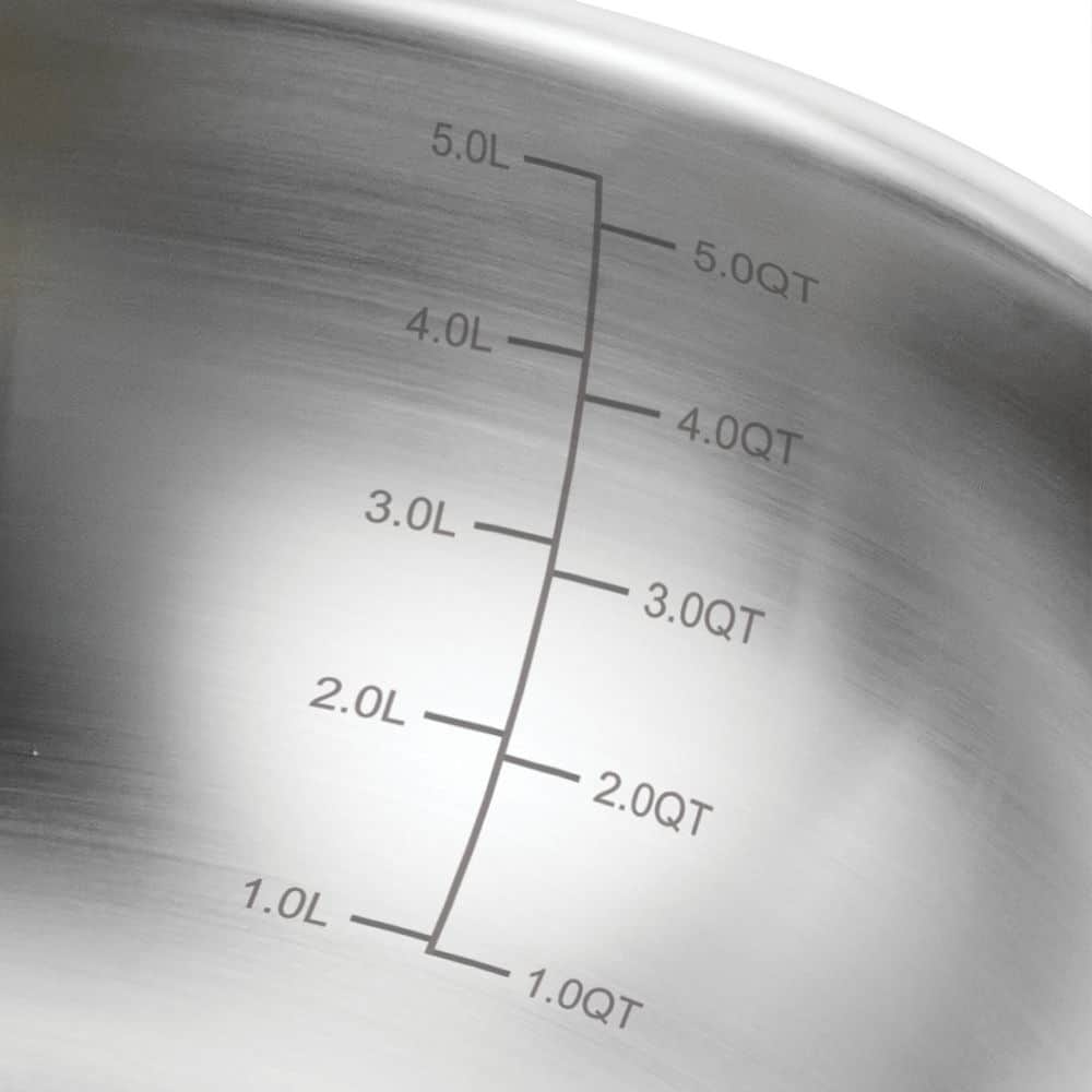 Tramontina Utsava 6.25 Qt Tri-Ply Clad Stainless Steel Kadai With Lid – 12.4 In, Compatible With Gas, Induction & Oven - Cookware