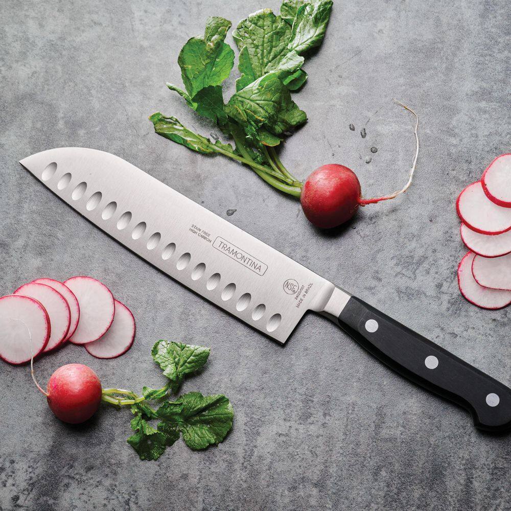 Tramontina Pro Series 7 Inch High-Carbon Steel Full Tang Fine-Edge Forged Santoku Knife