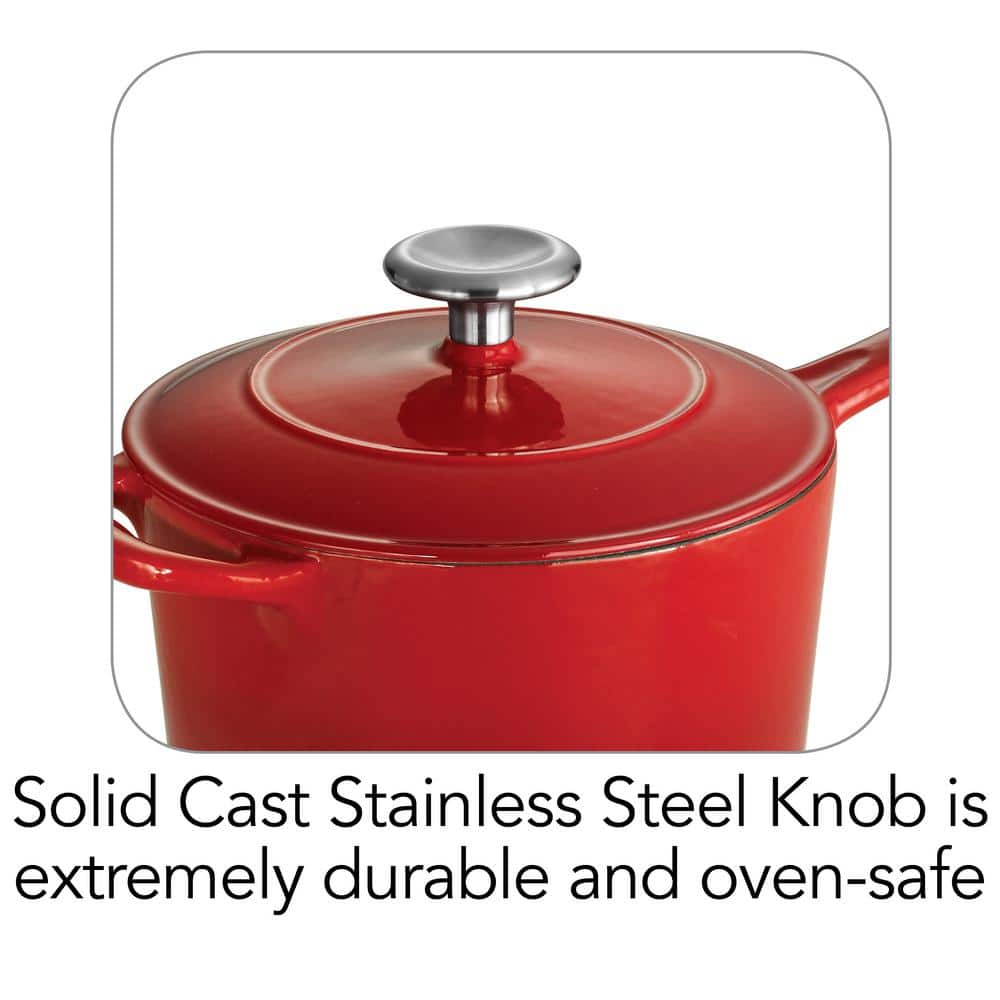 Tramontina Bestow 2.5 Qt. Enameled Cast Iron Sauce Pan In Gradated Red With Lid