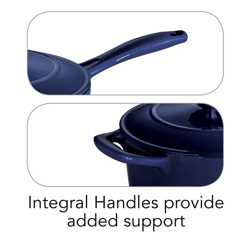 Tramontina Bestow 2.5 Qt. Enameled Cast Iron Sauce Pan In Gradated Cobalt With Lid