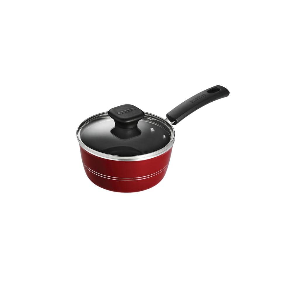 Tramontina Sicilia 1.25 Qt. Aluminum Nonstick Covered Sauce Pan In Raspberry