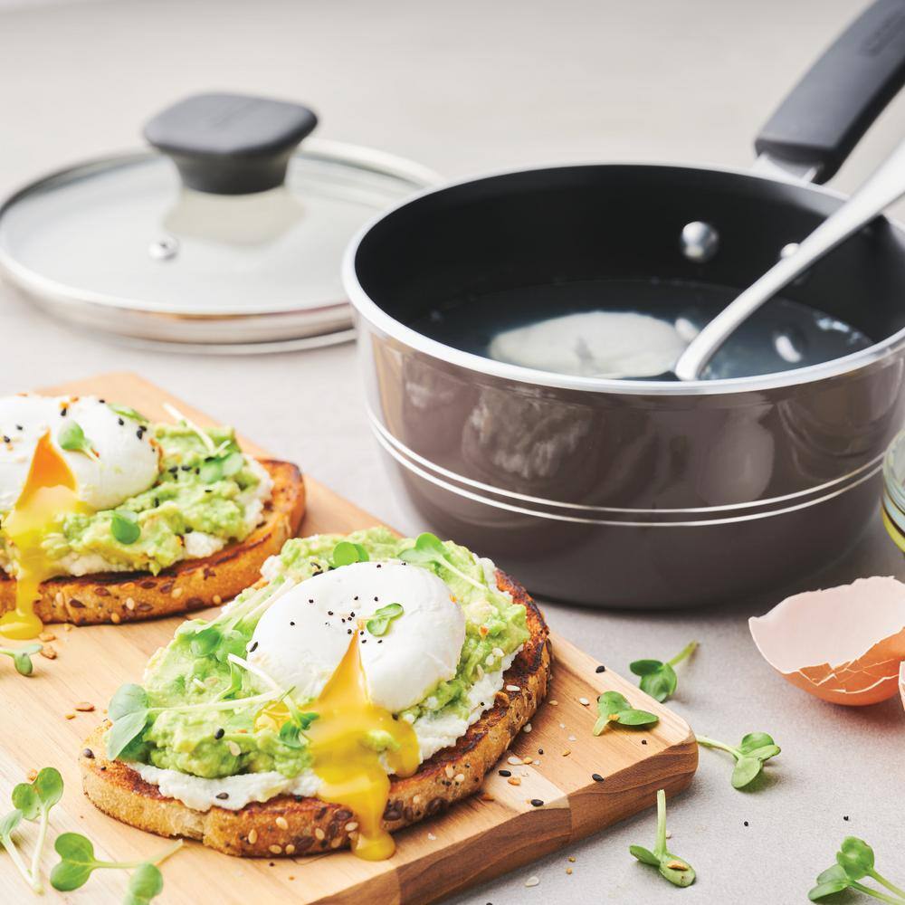 Tramontina Sicilia 1.25 Qt. Aluminum Nonstick Covered Sauce Pan In Hazelnut
