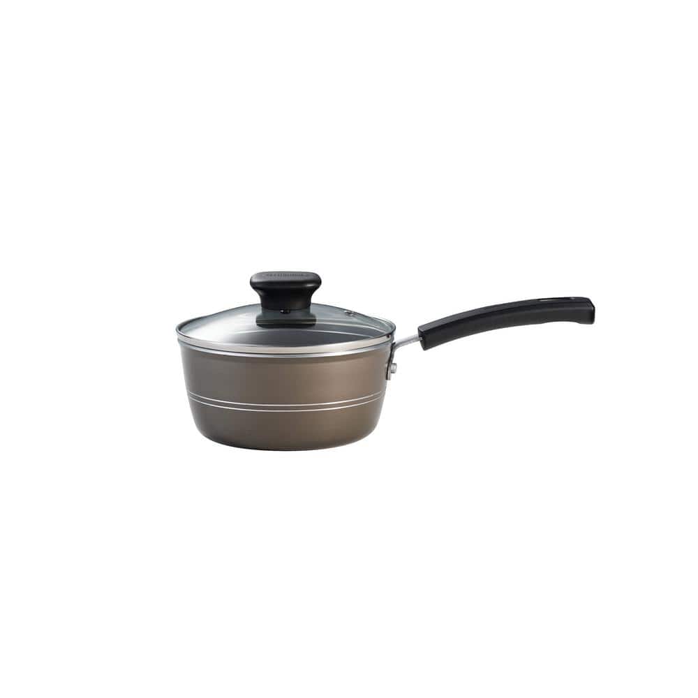 Tramontina Sicilia 1.25 Qt. Aluminum Nonstick Covered Sauce Pan In Hazelnut