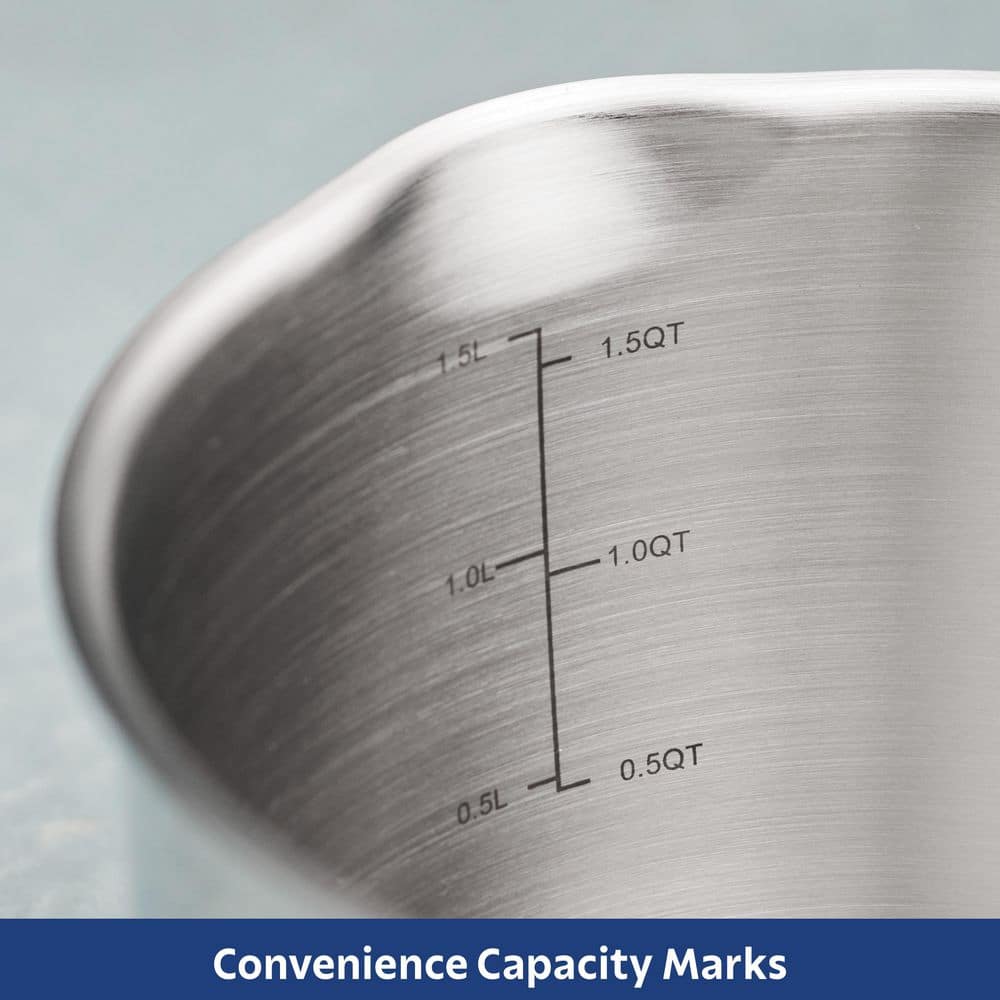 Tramontina Tempo 2 Qt. Tri-Ply Base Stainless Steel Covered Saucepan