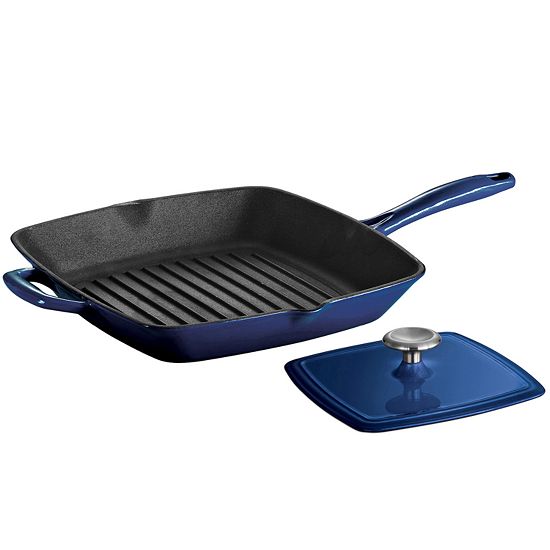  Tramontina Enameled Cast-Iron Grill Pan With Press
