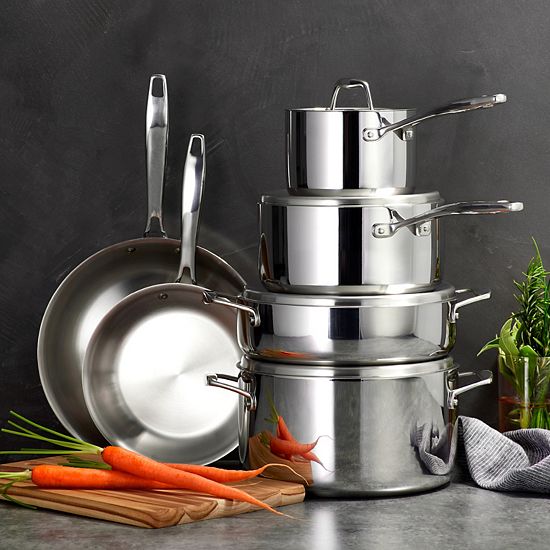  Tramontina Gourmet Tri-Ply 10-pc. Stainless Steel Cookware Set