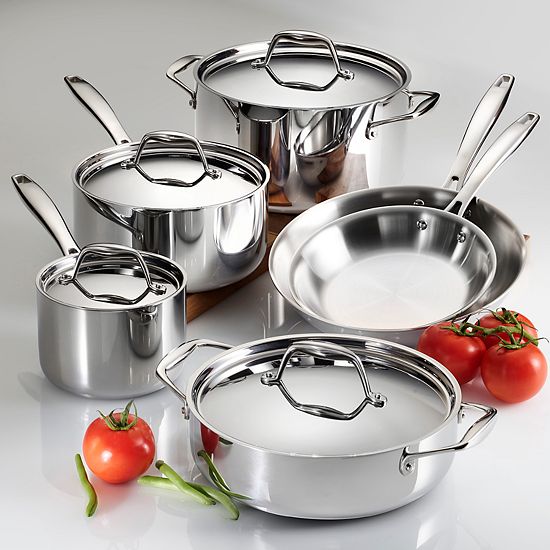  Tramontina Gourmet Tri-Ply 10-pc. Stainless Steel Cookware Set