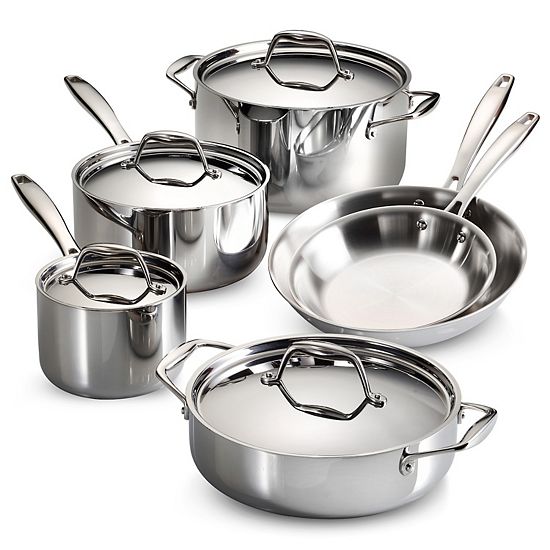  Tramontina Gourmet Tri-Ply 10-pc. Stainless Steel Cookware Set