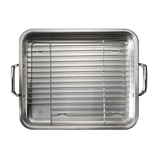 Tramontina Gourmet Prima 18/10 Stainless Steel 15-in. Roaster With Basting Grill