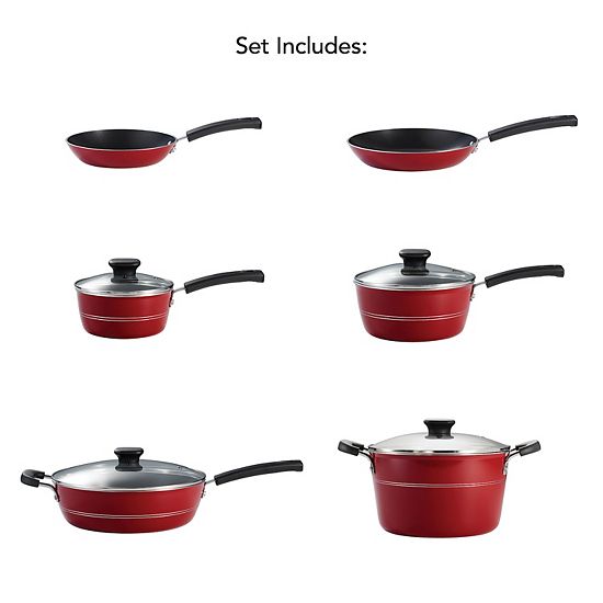  Tramontina Sicilia Aluminum Nonstick 10-Piece Cookware Set