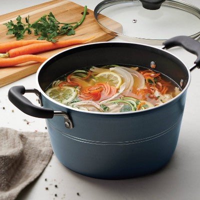  Tramontina 6qt Aluminum Non Stick Covered Stock Pot - Blue