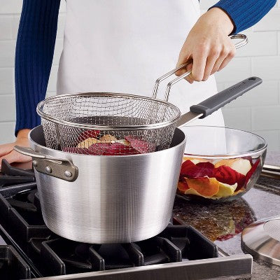  Tramontina 5.5qt Aluminum Nonstick Professional Fusion Covered Deep Fryer - Satin