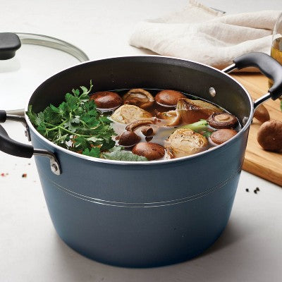  Tramontina 8qt Aluminum Non Stick Covered Stock Pot - Blue