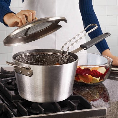  Tramontina 5.5qt Aluminum Nonstick Professional Fusion Covered Deep Fryer - Satin