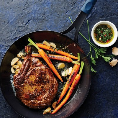  Tramontina Carbon Steel Fry Pan With Silicone Grip - Black