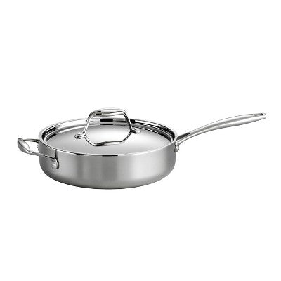  Tramontina Gourmet Tri-Ply Clad 3qt Deep Saute Pan With Lid Silver