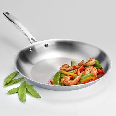  Tramontina Gourmet 12 In. Tri-Ply Clad Induction Ready Stainless Steel Fry Pan