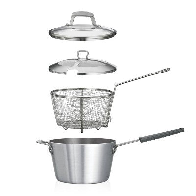  Tramontina 5.5qt Aluminum Nonstick Professional Fusion Covered Deep Fryer - Satin