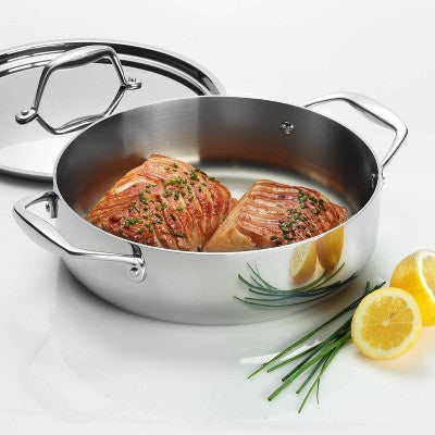  Tramontina Gourmet Tri-Ply Clad 3qt Braiser With Lid Silver